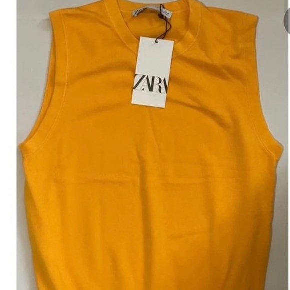 ZARA SLEEVELESS TOP SIZE M COLOR LIGHT YELLOW  NWT - Picture 7 of 13
